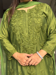 Sawan Chanderi Chikankari Suit Set