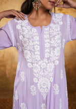 Load image into Gallery viewer, Bela Premium Modal Chikankari Long Kurti - The Lucknowi Chikan 