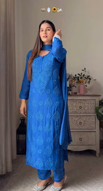 Load image into Gallery viewer, Khwab 3D Handwork Chikankari Kurti Set
