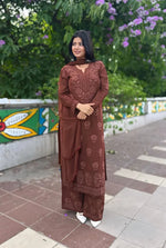 Load image into Gallery viewer, Gulnaaz Viscose Premium Chikankari Kurti Set