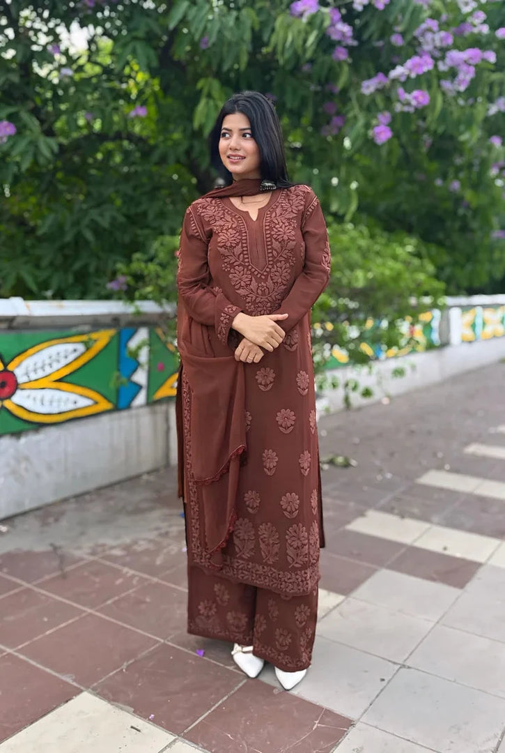 Gulnaaz Viscose Premium Chikankari Kurti Set