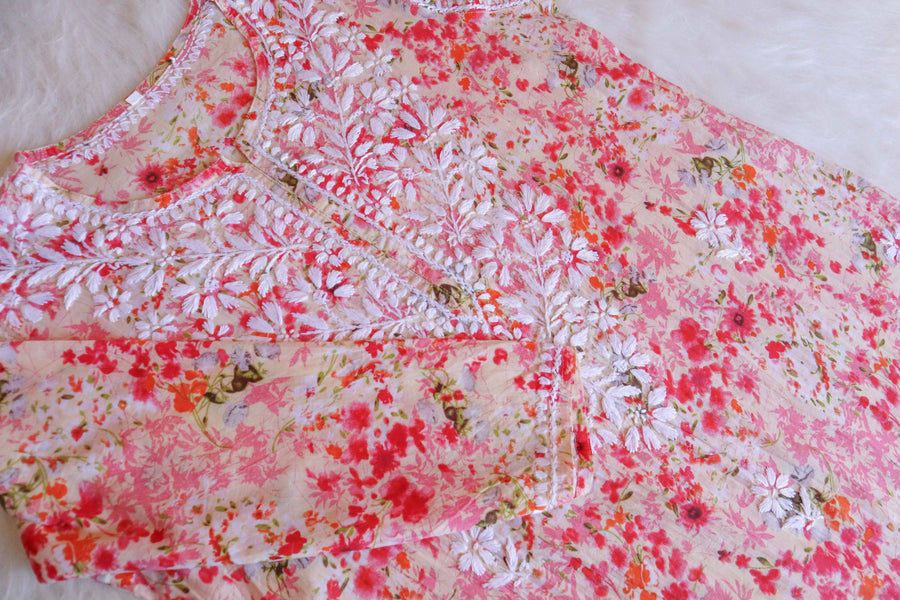 Sonu Kakkar Styled Mulmul Chikankari Kurta