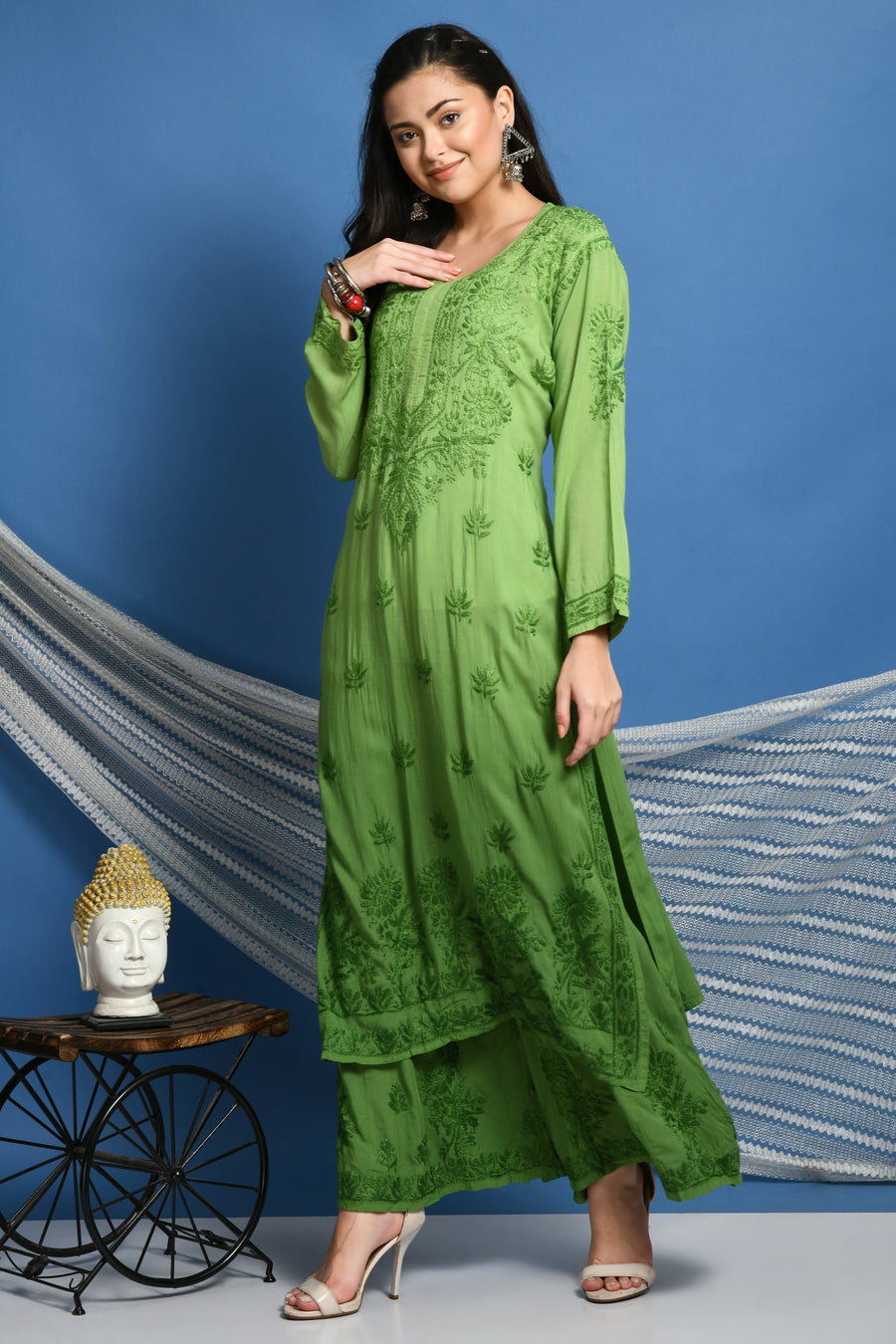 Morni Modal Chikankari Kurti Set