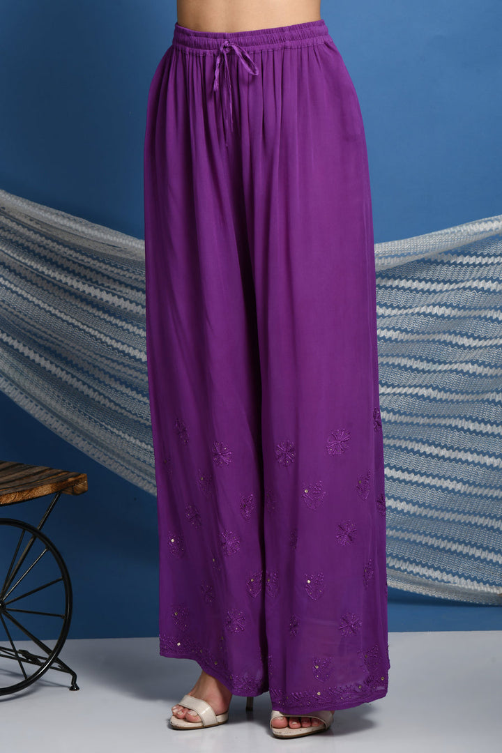 Surmai Premium Chikankari Viscose Mukaish Kurti Set