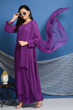 Load image into Gallery viewer, Surmai Premium Chikankari Viscose Mukaish Kurti Set-The Lucknowi Chikan
