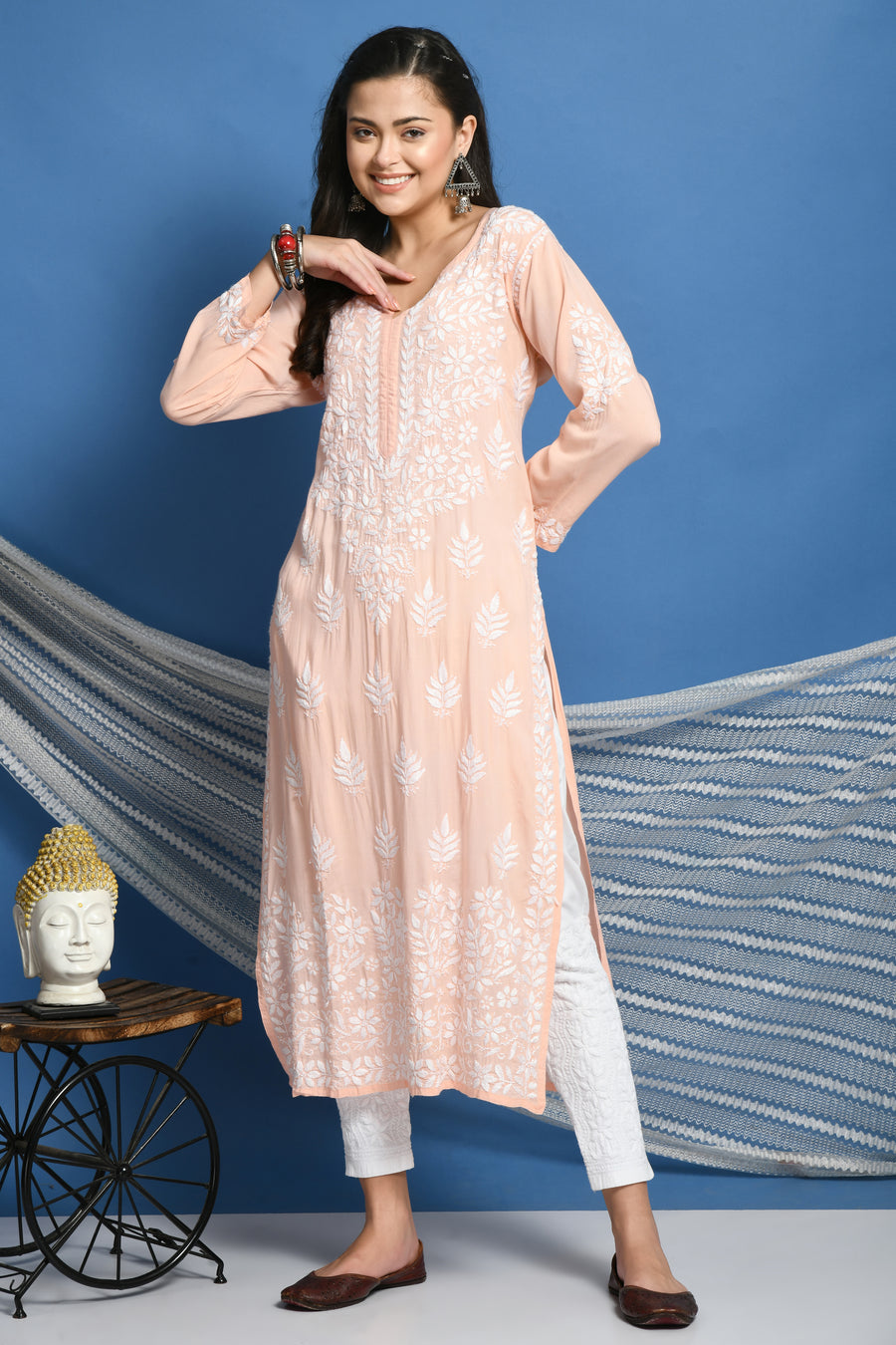 Hania Modal Chikankari Long Kurta