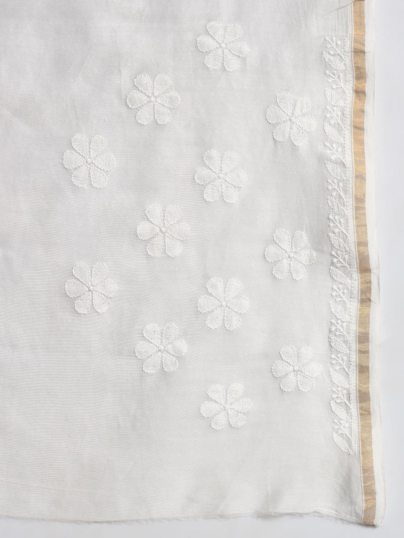 Haniya Styled Premium Chanderi Silk Saree - The Lucknowi Chikan 