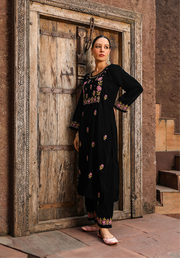 Hayat Velvet Chikankari Kurti Set