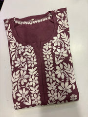 Heer Rayon Long Chikankari Kurti