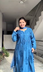Load image into Gallery viewer, Polki Chanderi Chikankari Suit Set