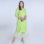Load image into Gallery viewer, Isha Chrochet Dobby Chikankari Kurti Set
