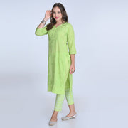 Isha Chrochet Dobby Chikankari Kurti Set