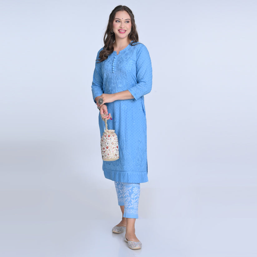 Isha Crochet Dobi Chikankari Co-Ord Set