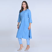 Isha Chrochet Dobby Chikankari Kurti Set