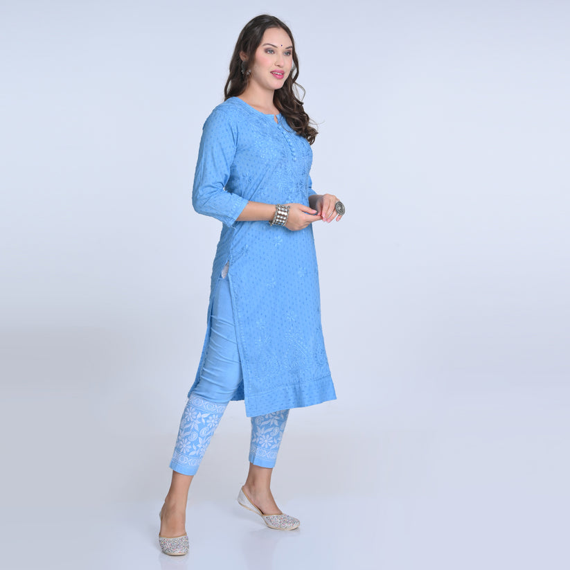 Isha Chrochet Dobby Chikankari Kurti Set