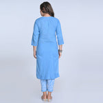 Load image into Gallery viewer, Isha Chrochet Dobby Chikankari Kurti Set
