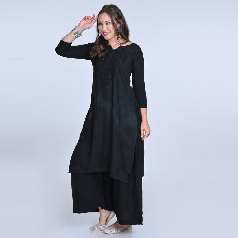 Bahar Ombre Rayon Chikankari Kurti Set