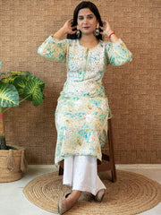 Sonu Kakkar Styled Mulmul Chikankari Kurta