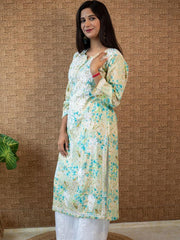 Sonu Kakkar Styled Mulmul Chikankari Kurta