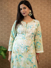 Sonu Kakkar Styled Mulmul Chikankari Kurta