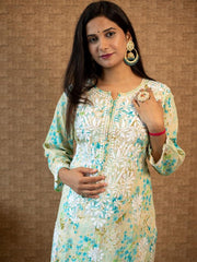 Sonu Kakkar Styled Mulmul Chikankari Kurta