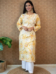 Sonu Kakkar Styled Mulmul Chikankari Kurta