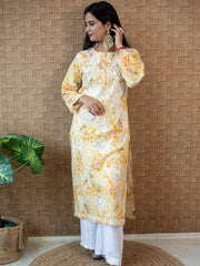 Sonu Kakkar Styled Mulmul Chikankari Kurta