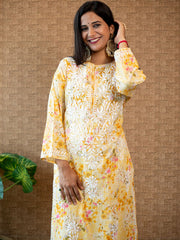 Sonu Kakkar Styled Mulmul Chikankari Kurta