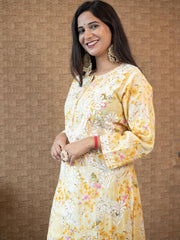 Sonu Kakkar Styled Mulmul Chikankari Kurta