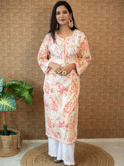 Sonu Kakkar Styled Mulmul Chikankari Kurta