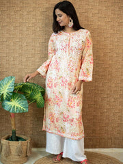 Sonu Kakkar Styled Mulmul Chikankari Kurta