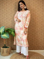 Sonu Kakkar Styled Mulmul Chikankari Kurta