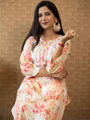 Sonu Kakkar Styled Mulmul Chikankari Kurta