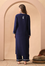 Load image into Gallery viewer, Daftar Rayon Chikankari Solid Women's 2 PC Long Kurta Set