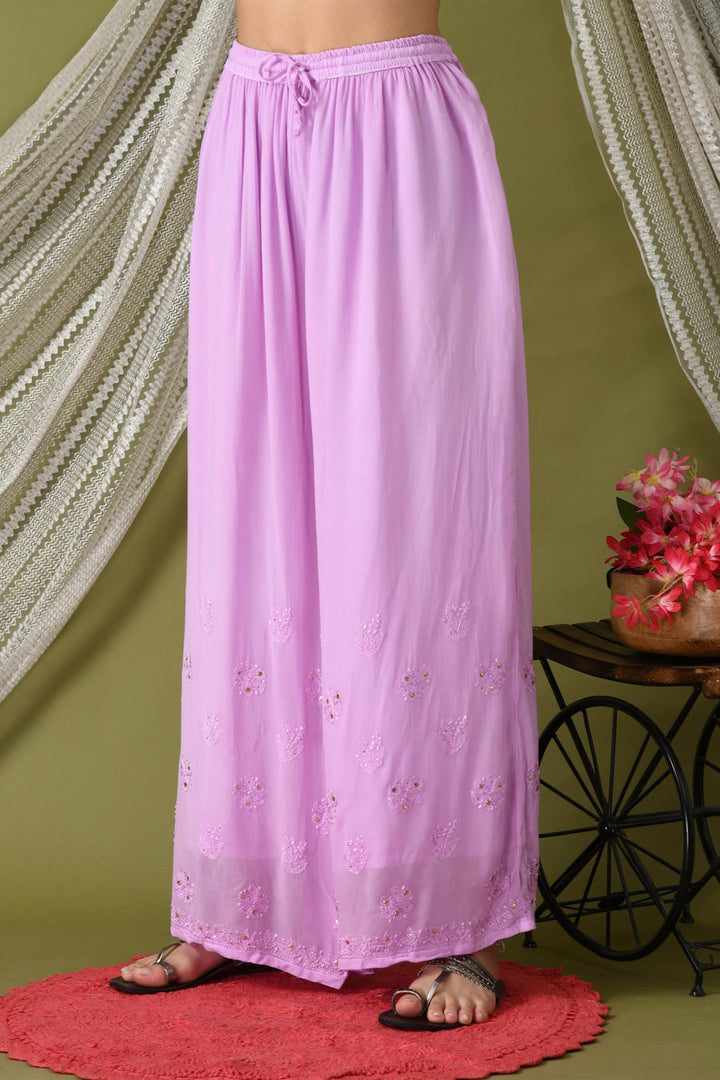 Surmai Premium Chikankari Viscose Mukaish Kurti Set