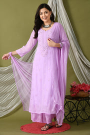 Surmai Premium Chikankari Viscose Mukaish Kurti Set