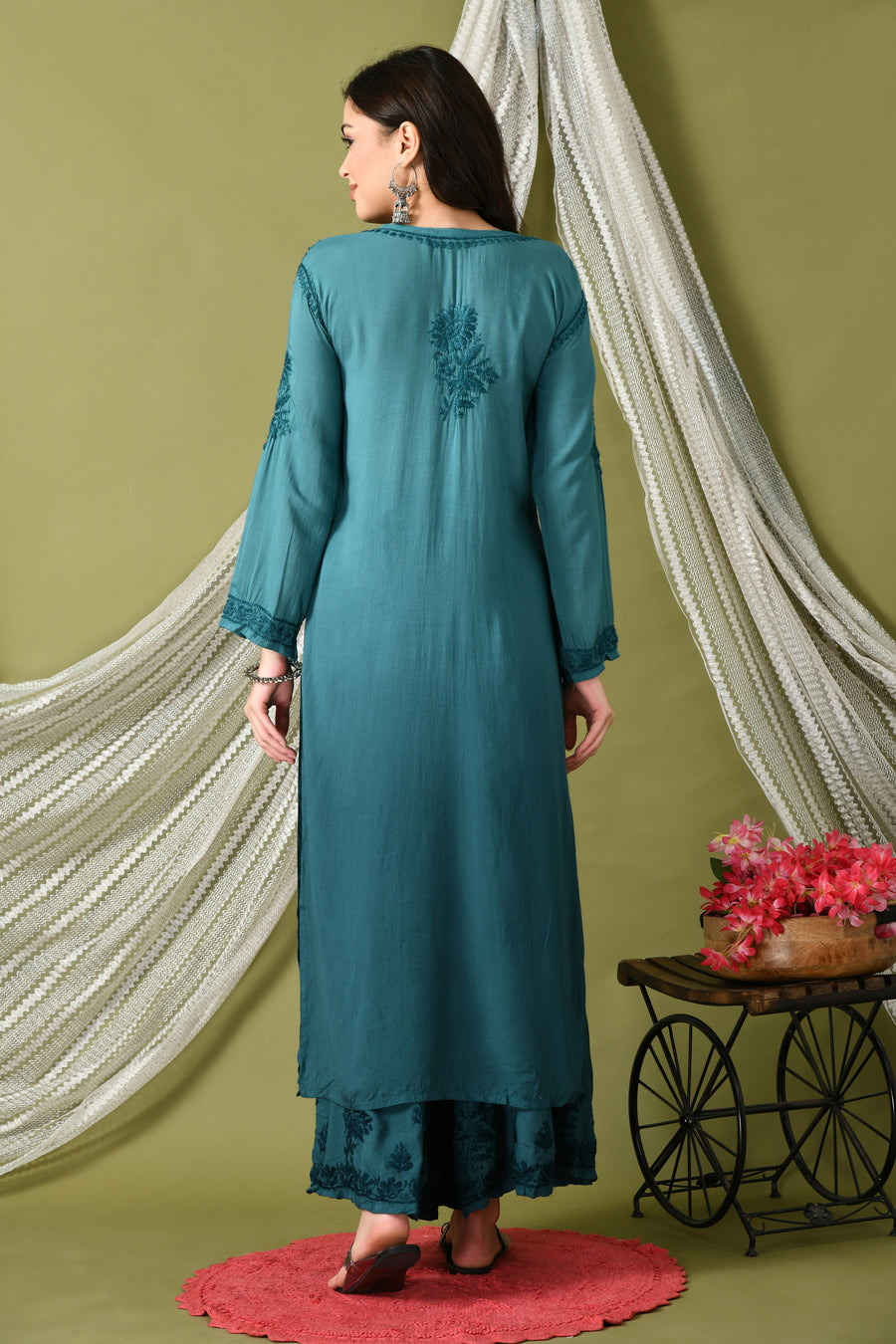 Morni Modal Chikankari Kurti Set