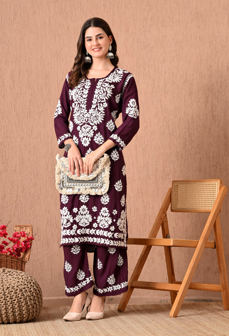 Daniya Premium Chikankari Rayon Co-ord Sets