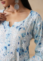 Load image into Gallery viewer, Aadat Mulmul Straight Chikankari Kurti