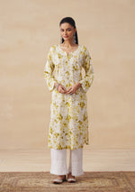 Load image into Gallery viewer, Aadat Mulmul Straight Chikankari Kurti