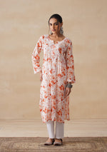 Load image into Gallery viewer, Aadat Mulmul Straight Chikankari Kurti