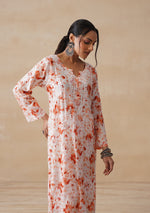 Load image into Gallery viewer, Aadat Mulmul Straight Chikankari Kurti