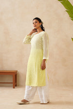 Load image into Gallery viewer, Suhana Ombre Chikankari Viscose Long Kurta - The Lucknowi Chikan 