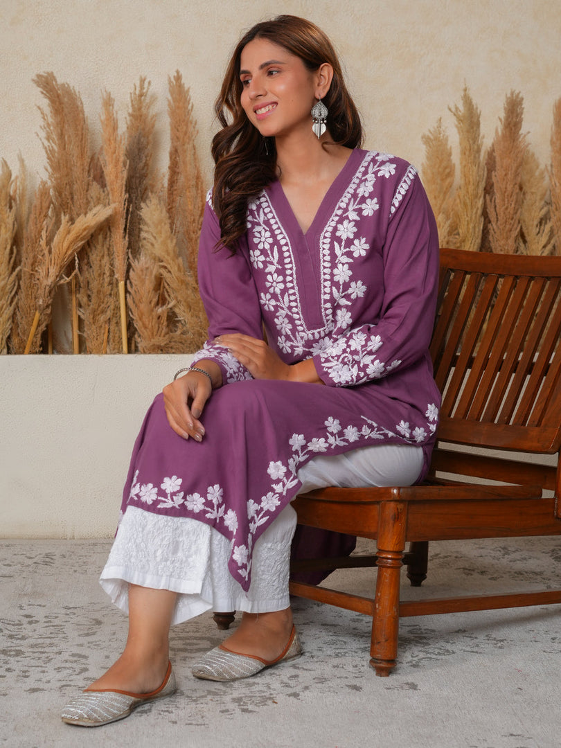 Haseena Rayon Chikankari Kurti