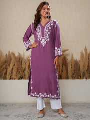 Haseena Rayon Chikankari Kurti - The Lucknowi Chikan 