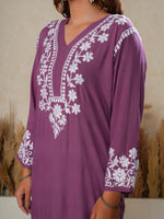 Load image into Gallery viewer, Haseena Rayon Chikankari Kurti
