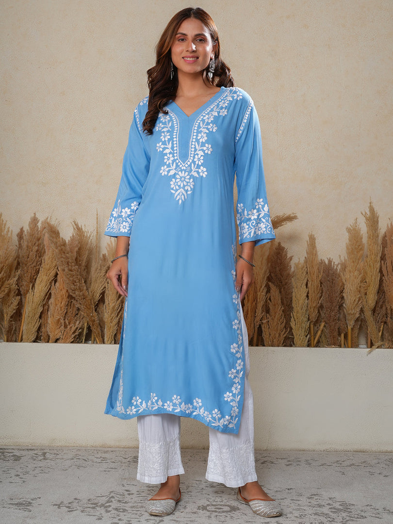 Haseena Rayon Chikankari Kurti