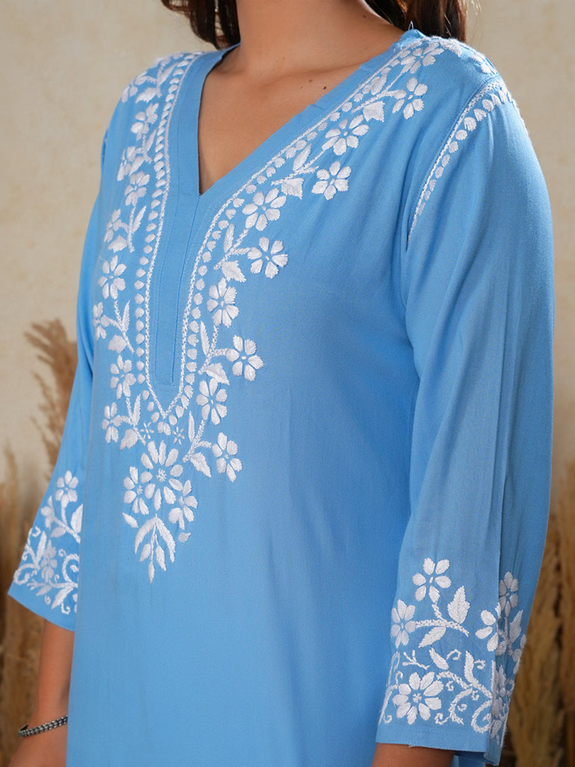 Haseena Rayon Chikankari Kurti
