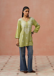 Jiva Rayon Short Chikankari Kurti