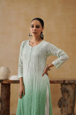 Load image into Gallery viewer, Suhana Ombre Chikankari Viscose Long Kurta - The Lucknowi Chikan 